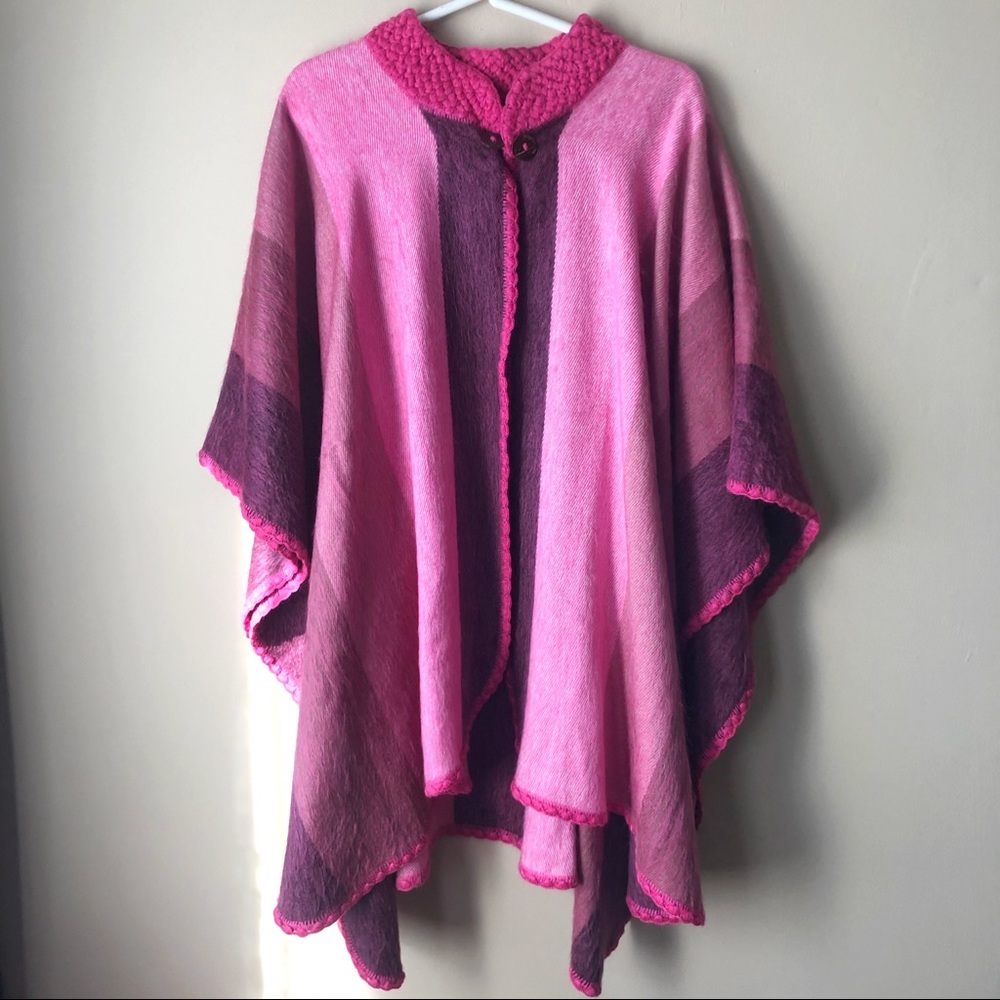 NWOT Alpaca and wool Pink Poncho